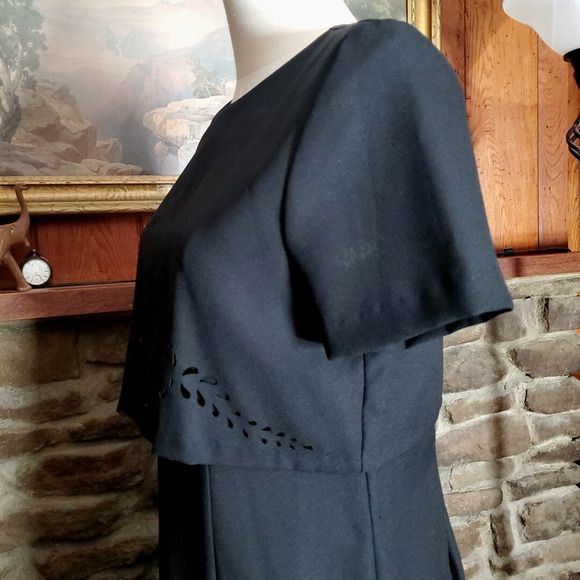 80's Vintage RJ & CO Women’s Long Dress BLACK FORMAL GOWN Long Leg Slit 8P - Picture 5 of 10